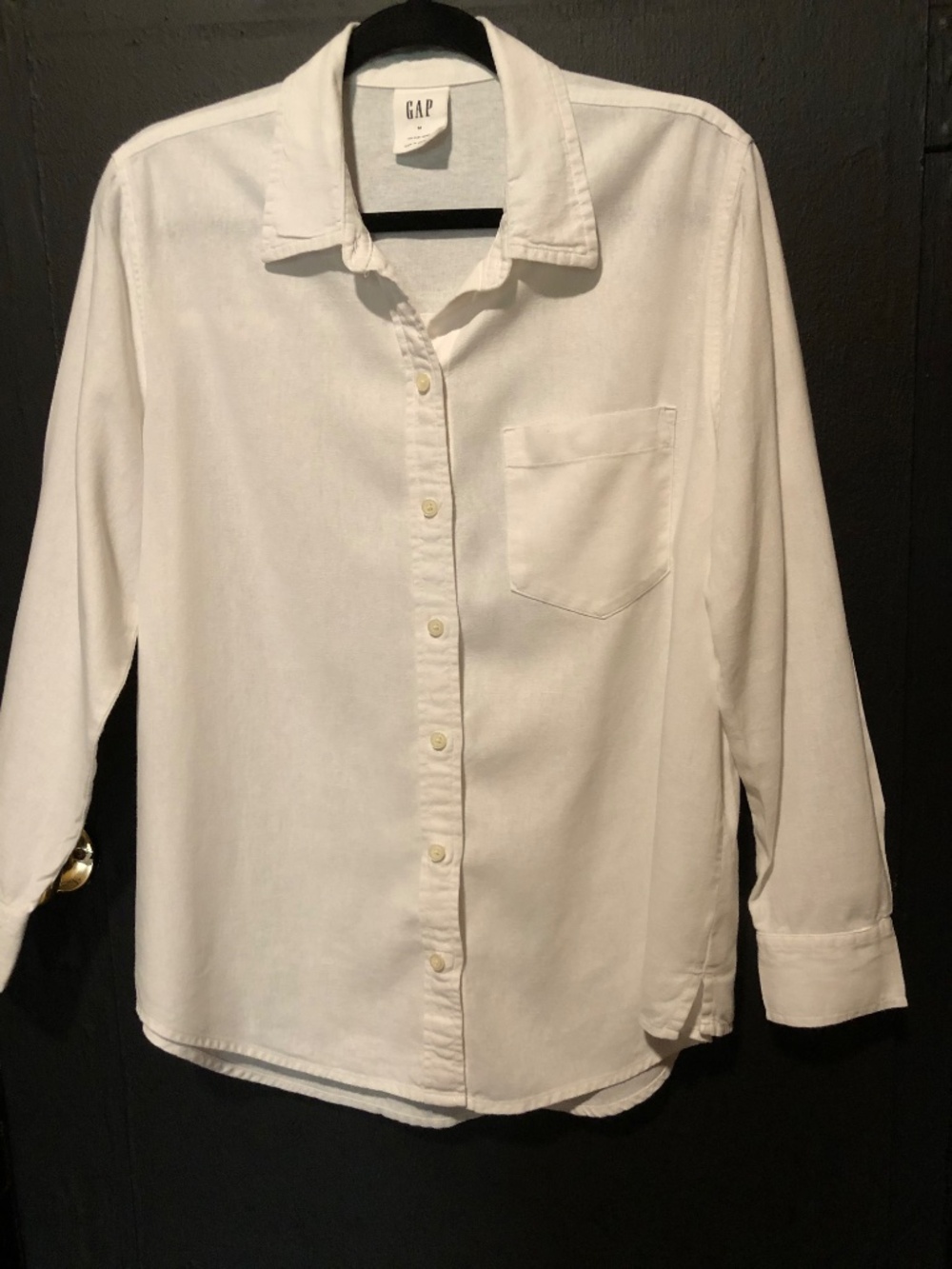 GAP 100% LINEN EASY SHIRT WHITE BUTTON DOWN - M - Picture 2 of 4